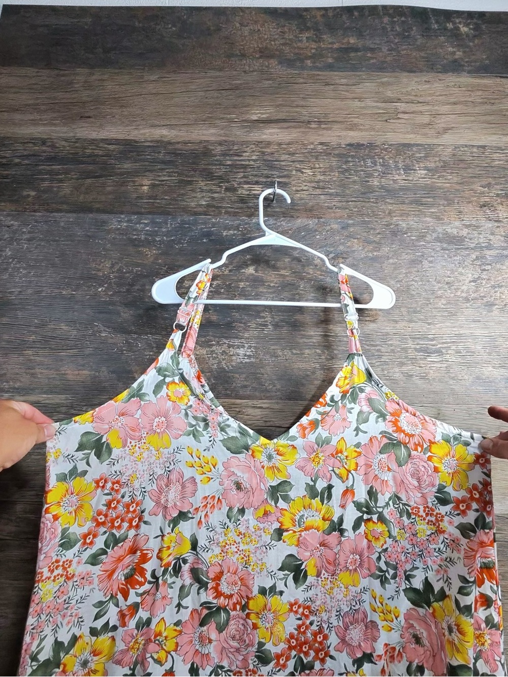 Shore Drive Floral Spaghetti-Strap Maxi Dress in Pink & Yellow - Picture 12 of 13